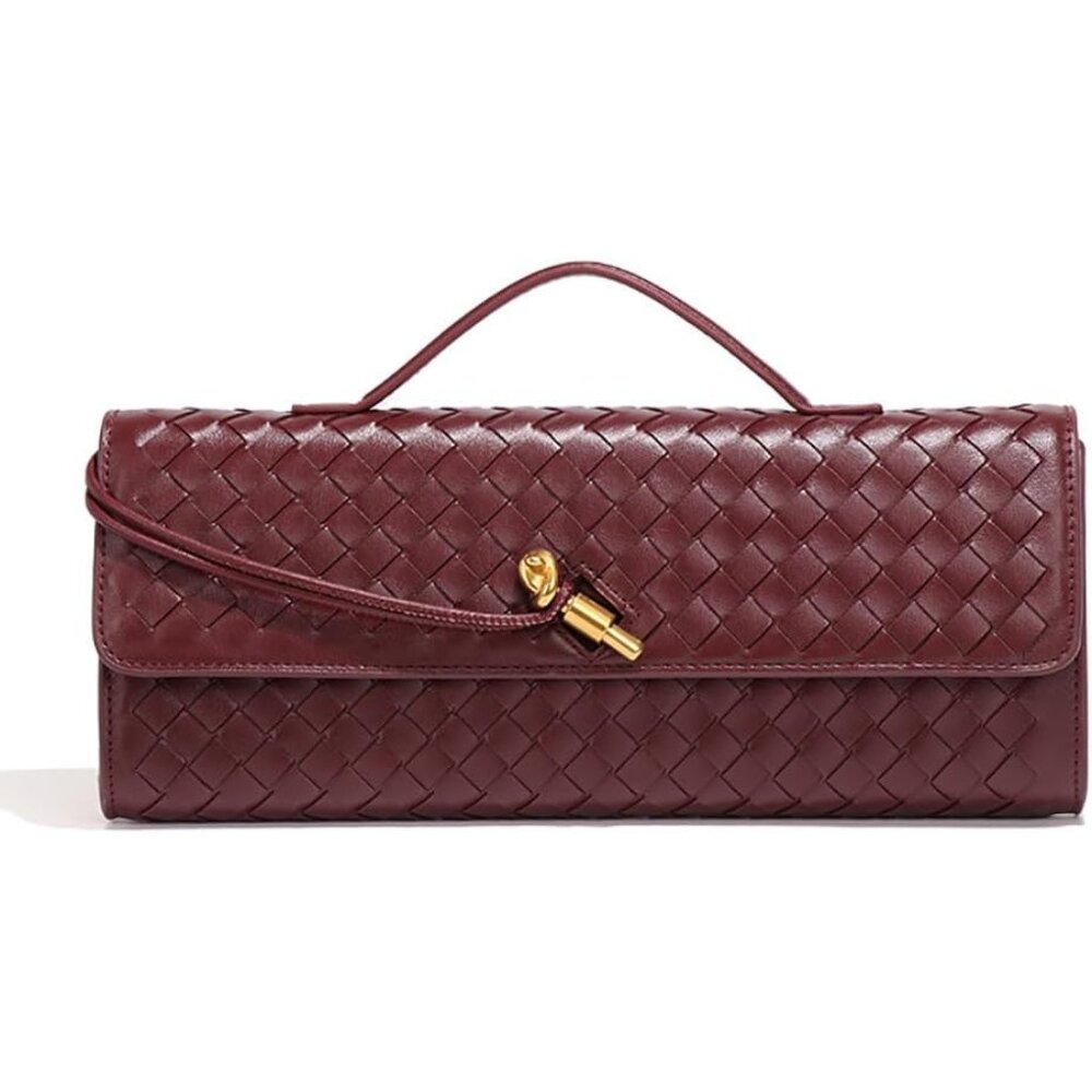 Handmade Woven Clutch Purse With Detachable Strap For Versatile Evening Style